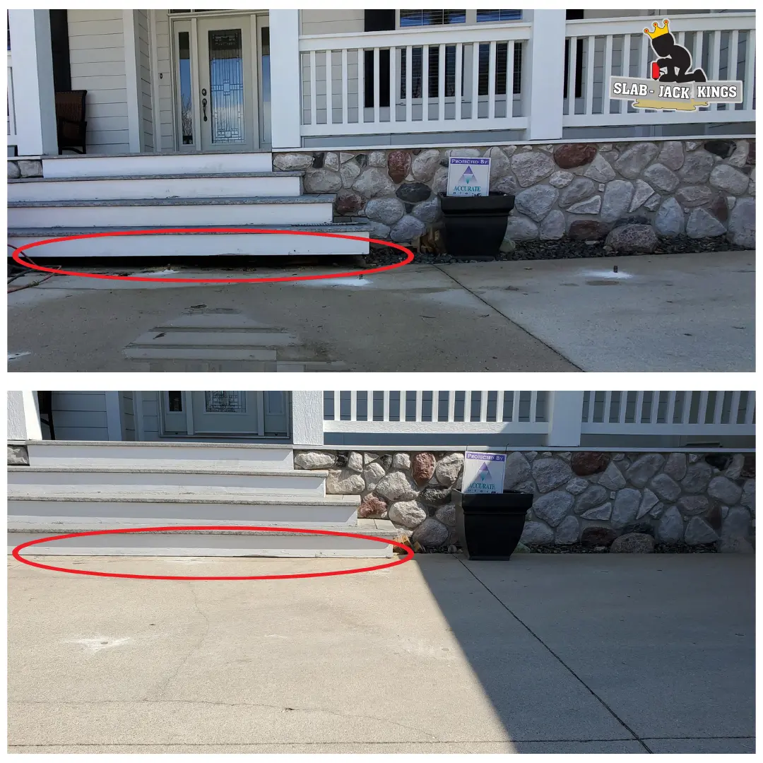 driveway lifting before and after slab-jack kings