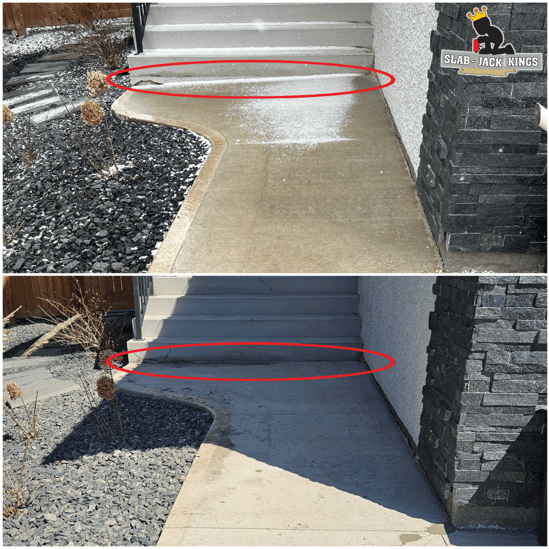 concrete leveling sidewalk before and after in winnipeg