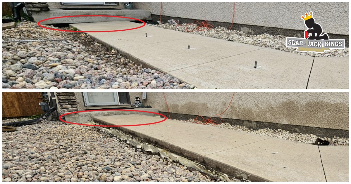 Sidewalk Concrete Lifting – Before & After in Transcona, Winnipeg